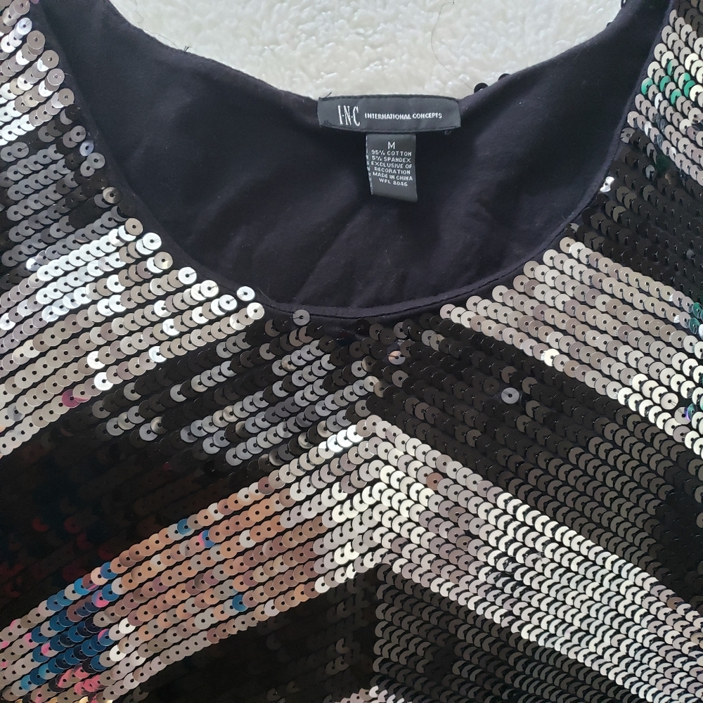 INC International Concepts Women's dress sequin size M sleeveless - Picture 6 of 11